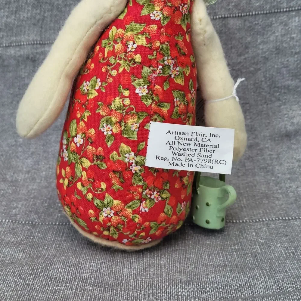 Miss Elle's Collection Bunny Artisan Flair Washed Sand Stuffed Bunny Vintage NWT